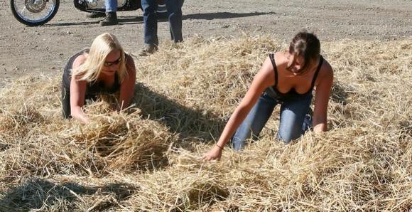 PA Toy Run Potato Hunt - me and another young lady searching for a potato - I lost!