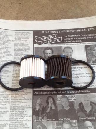 fuel filter old and new