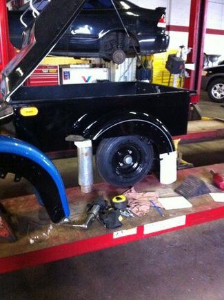 soft tail front fenders before cutting, paper on black one to visualize cut