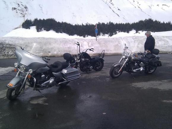 First road trip through the mountain pass. Early riding in Alaska is a little chilly :) snowed for a bit