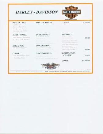 ORIGINAL PRICE SHEET