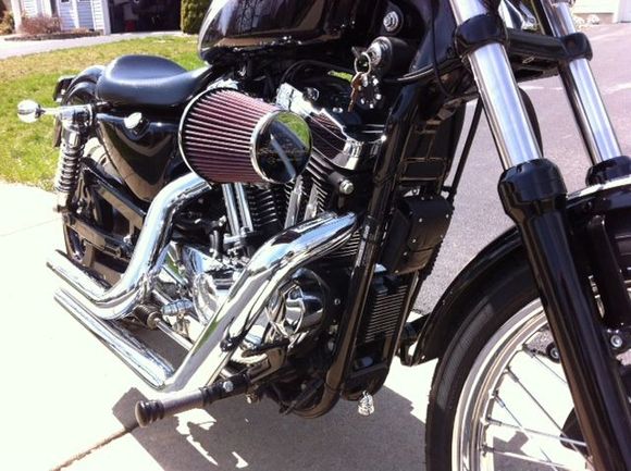 Powder coated forks, triple trees, screaming eagle heavy breather