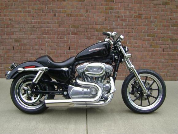 This is the Harley Sportster as it was purchased stock.