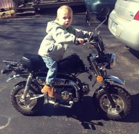 Just pose not Riding this yet, just a little too big for him yet