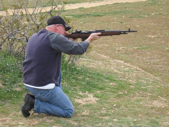 My dad shooting Josh's M-1A.