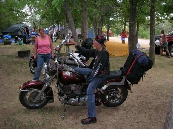 My wife on my bike in Sturgis.