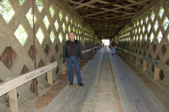 Inside one of the covered bridges