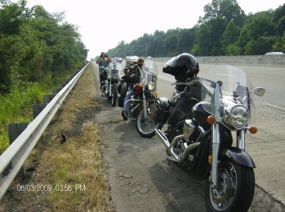 Pulling over before we run into rain.  Man, we hit rain throughout Tn., Va., and N. Carolina.