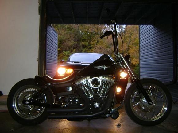 Challenger lights set off the picture.  That's about 6 in the AM.  Couldn't wait to get her back together.