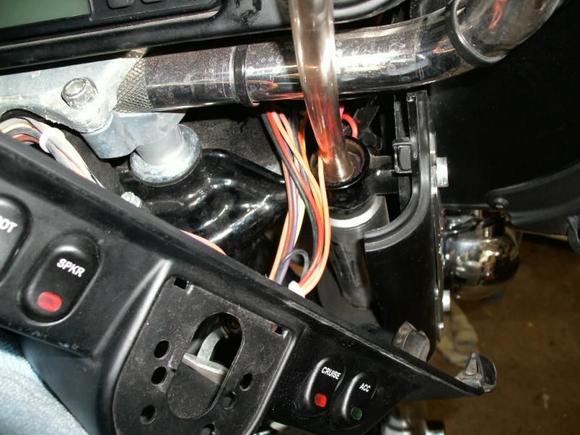 fork cover removed plastic hose installed