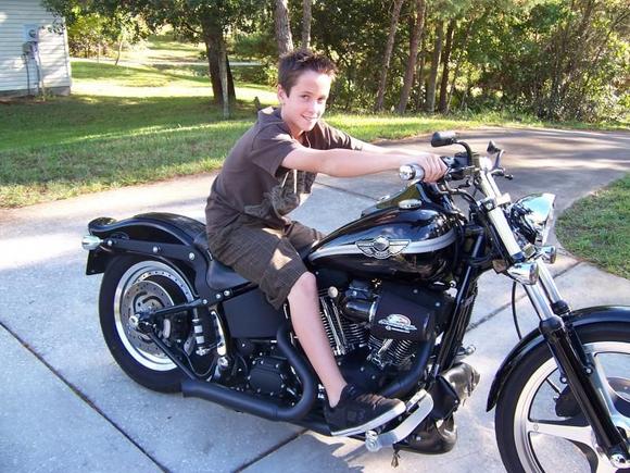 My boy trying it on for size