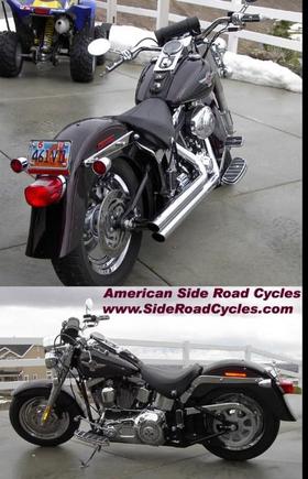 2005 Fat Boy at www.SideRoadCycles.com with Flanders handlebars