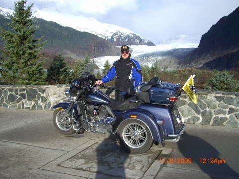 Me (Butch) &amp; my 09' TG in front of the Mendenhall Glacier about 13 miles North of Juneau, Alaska
