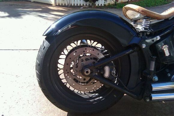 huggin the rear wheel