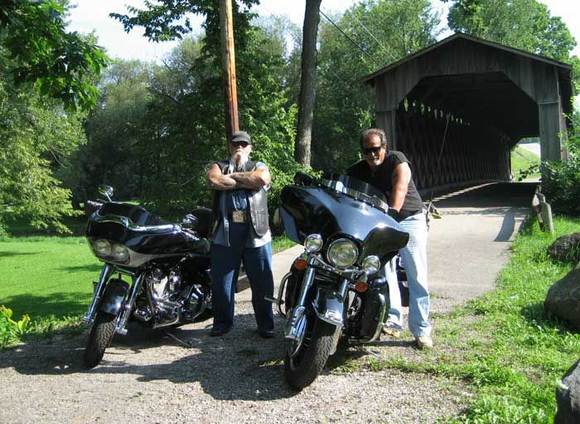 Jmedn and Vinnie at the Covered Bridge in Cedarburg Wi.