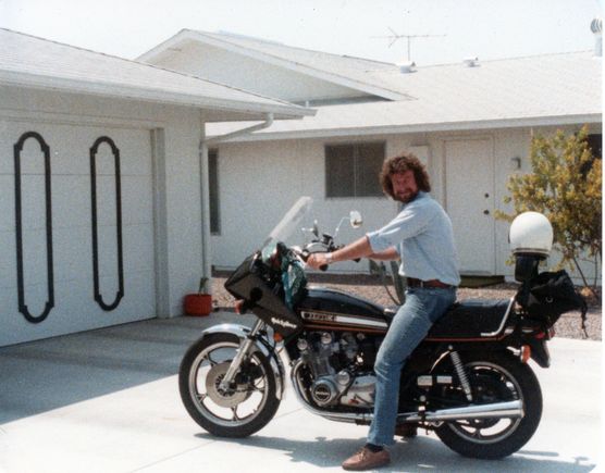 Back when I had hair on my Suzuki GS1000E