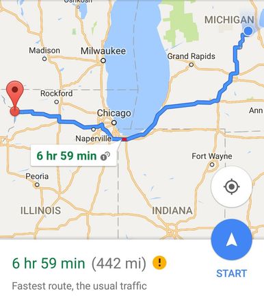 We would try to avoid riding the highway the whole time, so add an hour+ to the ride.