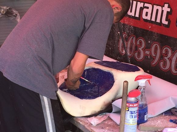 Tall boy stock seat reworked w/ memory foam over gel pad ...