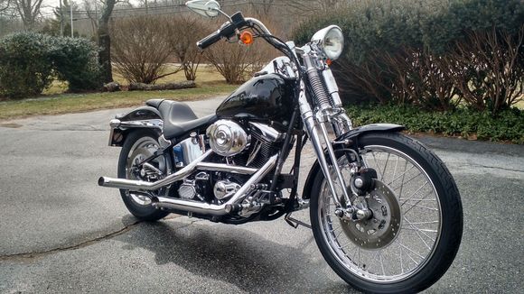 Day I took her home from New Hampshire..quite stock.  Will be going for the David Mann chopper era look.