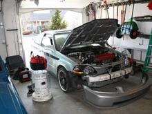 Took off the bumper to finish plumbing the CAI after the engine swap