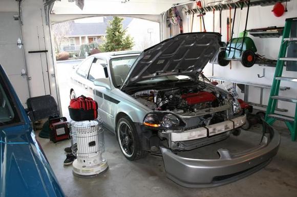 Took off the bumper to finish plumbing the CAI after the engine swap