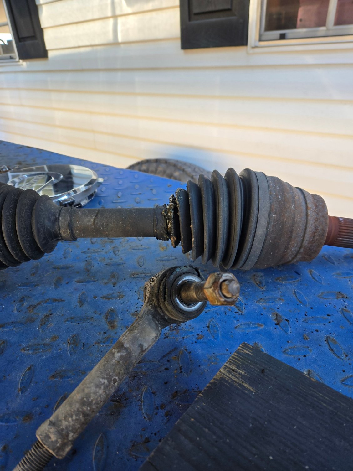 CV Shaft and tie rods are out