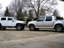 These are my two Trucks... Love em both, but love the Hummer more.. Been thru alot of mud and trails with the Trac, and the Dunes.. Now just have to break in the Hummer nice and proper..