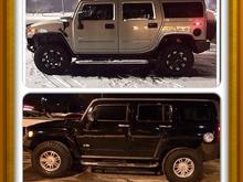 My two Babies!! Hummer H2 Pewter Bronze 2003 and Hummer H3 Black 2007