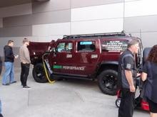 Vehicle on display at south hall entrance to SEMA 2105