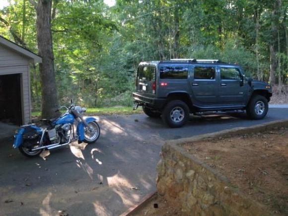 Home at the ranch. Wish my Harley got the fuel milage of a Prius....lol!