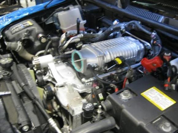 Supercharger Installed Driver Side View
