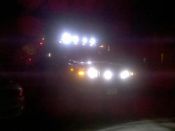 Nighttime view, wow those lights are bright!