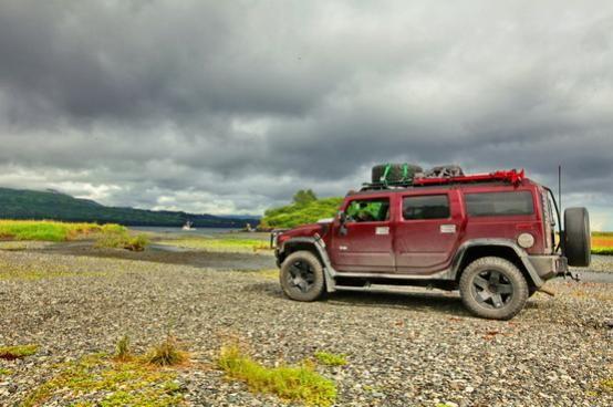 Near the trawlers on the beach, Kodiak Alaska