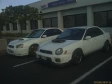 my car posing with teds car