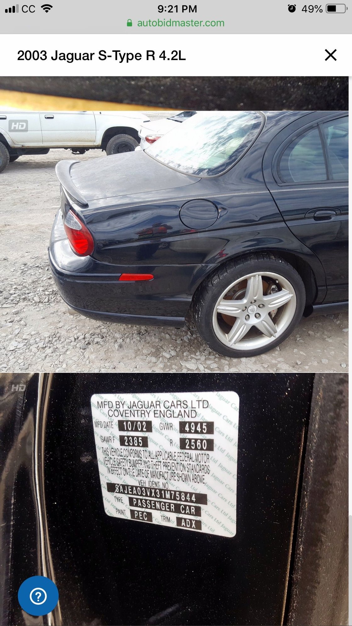 2003 Jaguar S-Type - STR for whole $1500 project car - Used - VIN SAJEA03VX31M75844 - 155,000 Miles - 8 cyl - 2WD - Automatic - Sedan - Black - Charlotte, NC 28227, United States