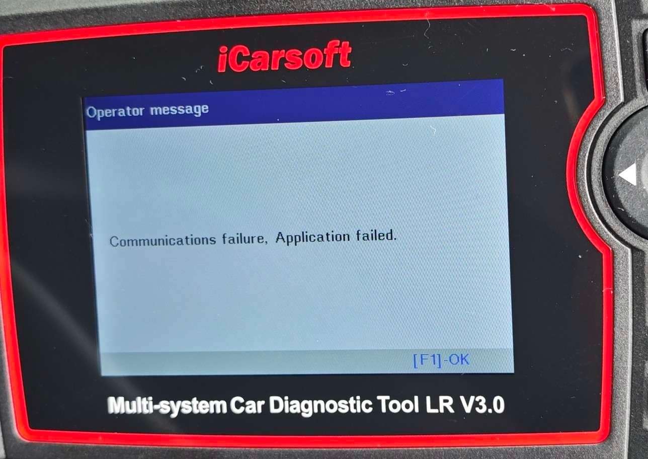 Communication Failure, Application Failed
