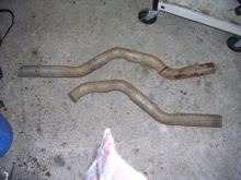 This is the start of the head pipes, gathered from my buddy's salvage yard.