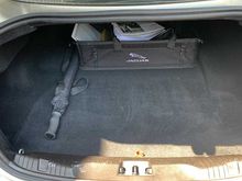 Clean trunk and logo'd storage box.