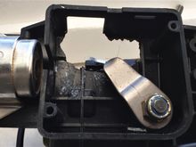 This pic shows gaping hole in wall of selector, with all the bits in following pic found lying inside once cover was removed.