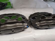 The first thing I did was strip and paint them, hardware went into the ultrasonic cleaner and the calipers got scuffed and sprayed 