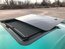 Sunroof fully articulated screen closed. 
