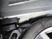 Ground stud for the two modules left rear of spare tire well