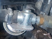 Heater control valve as installed on the engine