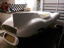 Sitting on stands ready for rear to be taken off to fit trailing arms and diff housing etc