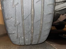 Passenger side tire: even wear