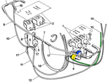 Saloon Del MkIII parts diagram. Resistors shown as part numbers 3 and 4.