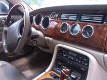 With the 7 piece polished aluminum instrument panel rings installed.