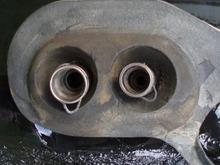 Getting ready to put the tank back in the vehicle, ensure the fuel line clips are in place before you put the tank in.  Note the orientation of the clips, they are in the locked position.  It is darn near impossible to get the clips on the tank after the tank has been installed.