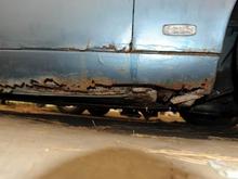 Right Rocker Pannel. BAD rust, worst spot on the car