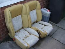 Front seats stripped of leather